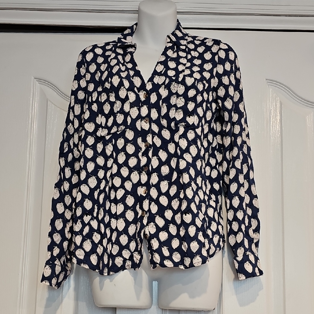 Maeve by Anthropologie Rochelle Printed Button Down Sz 4 - Picture 5 of 14